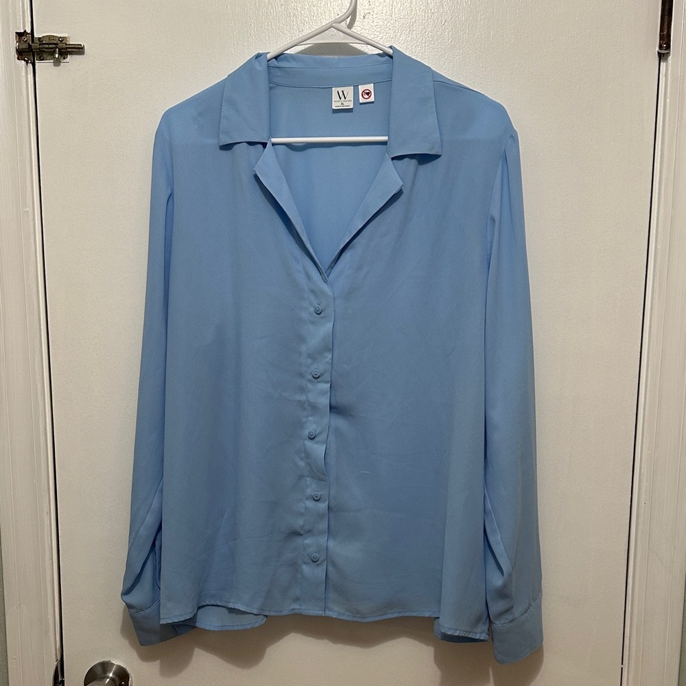 Light Blue Button-Up Blouse
